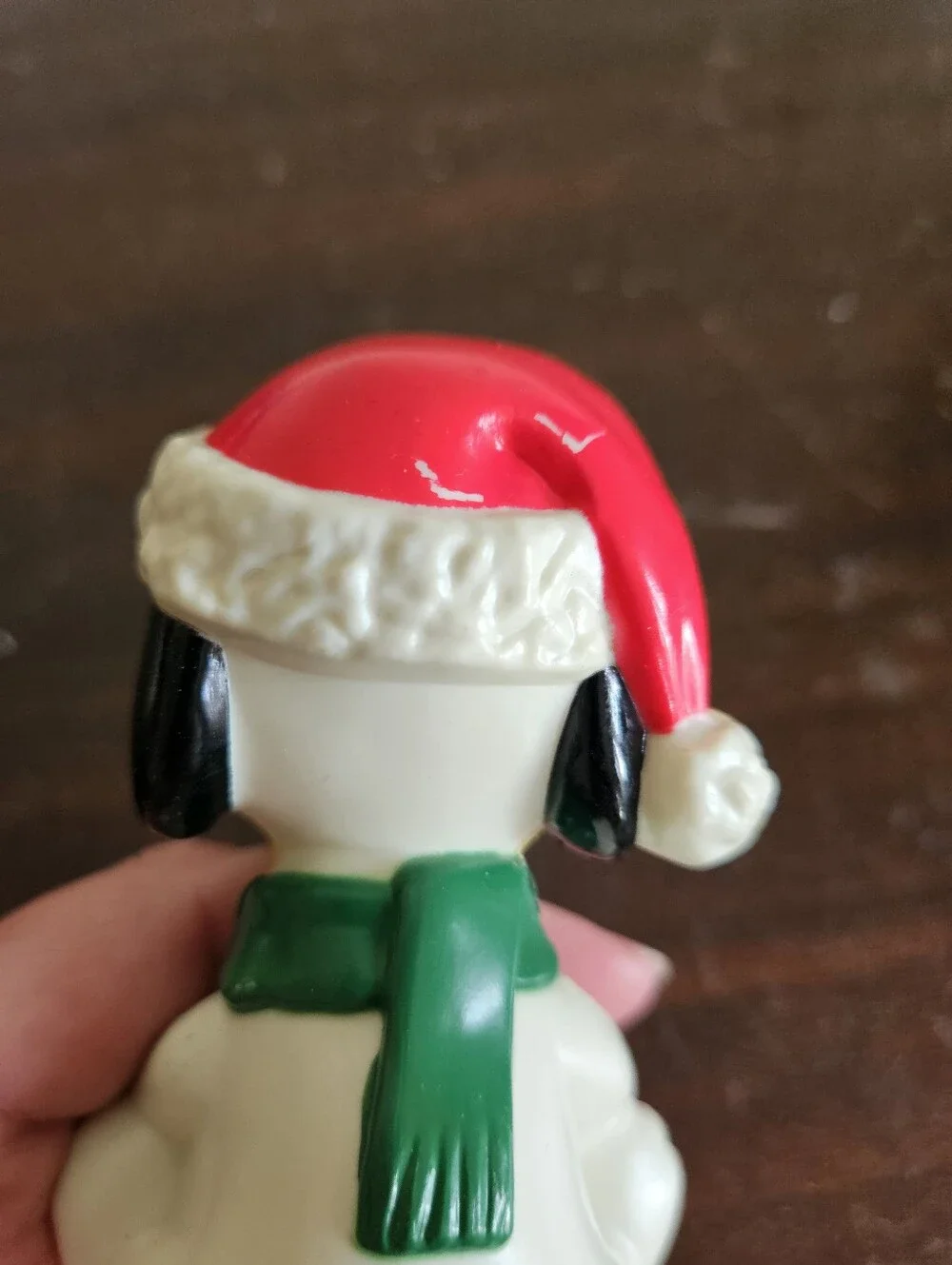 Vintage 1986 Snoopy Christmas Stocking Hangers Holders Pair Peanuts Candy Cane